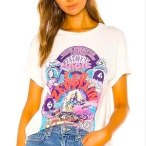 NWT Daydreamer Led Zeppelin Electric Magic Band Relaxed White Tee Size XS